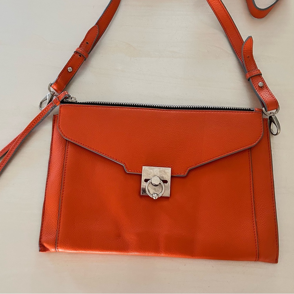 MSGM Vibrant Orange Leather Clutch